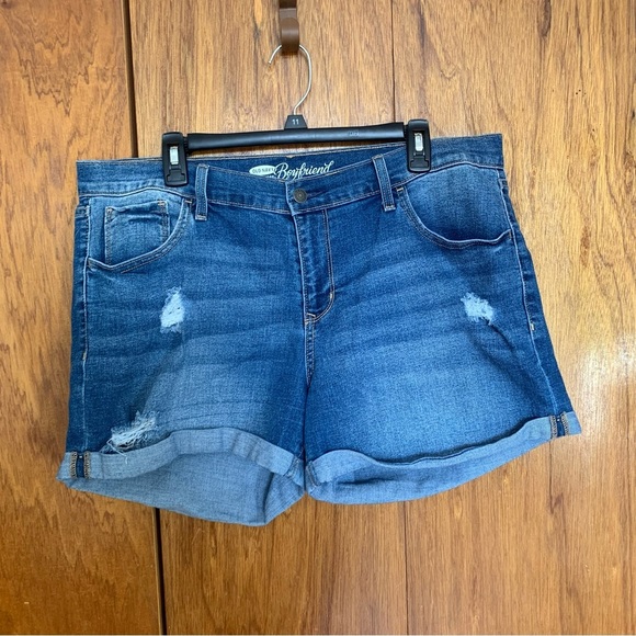 Old Navy Pants - Old Navy The Boyfriend 16R Denim Cuffed Distressed Shorts